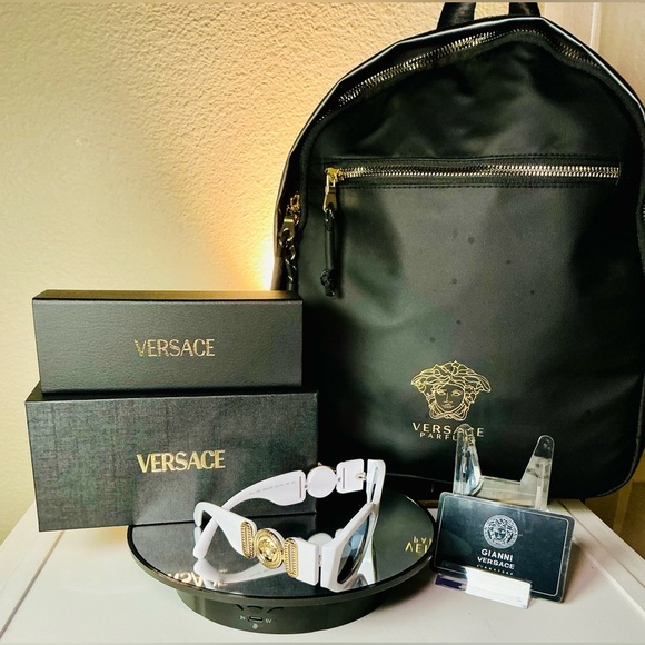 Versace Medusa White Tinted Lens Sunglasses Authentic - Picture 3 of 17